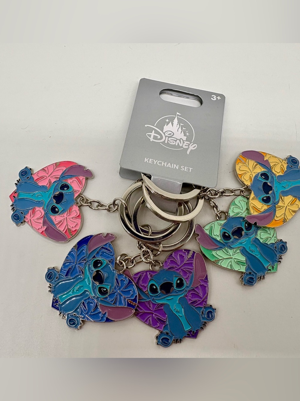 Disney Stitch Heart Keychain Set Souvenir